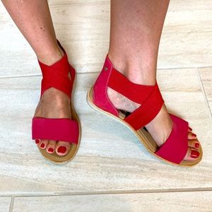 Sorel Red Ella Sandals